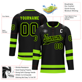 Custom Black Green Personalized Hockey Jersey HCKJ01-D0a70b8